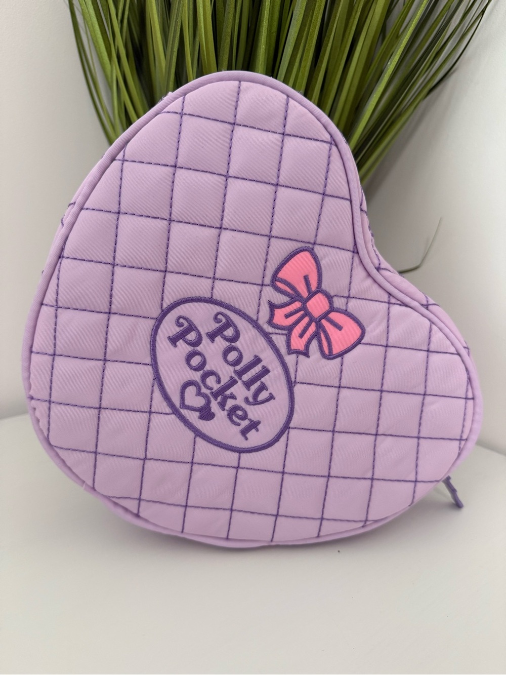 Polly Pocket x Cakeworthy Lavender Heart Quilted Makeup Travel Bag